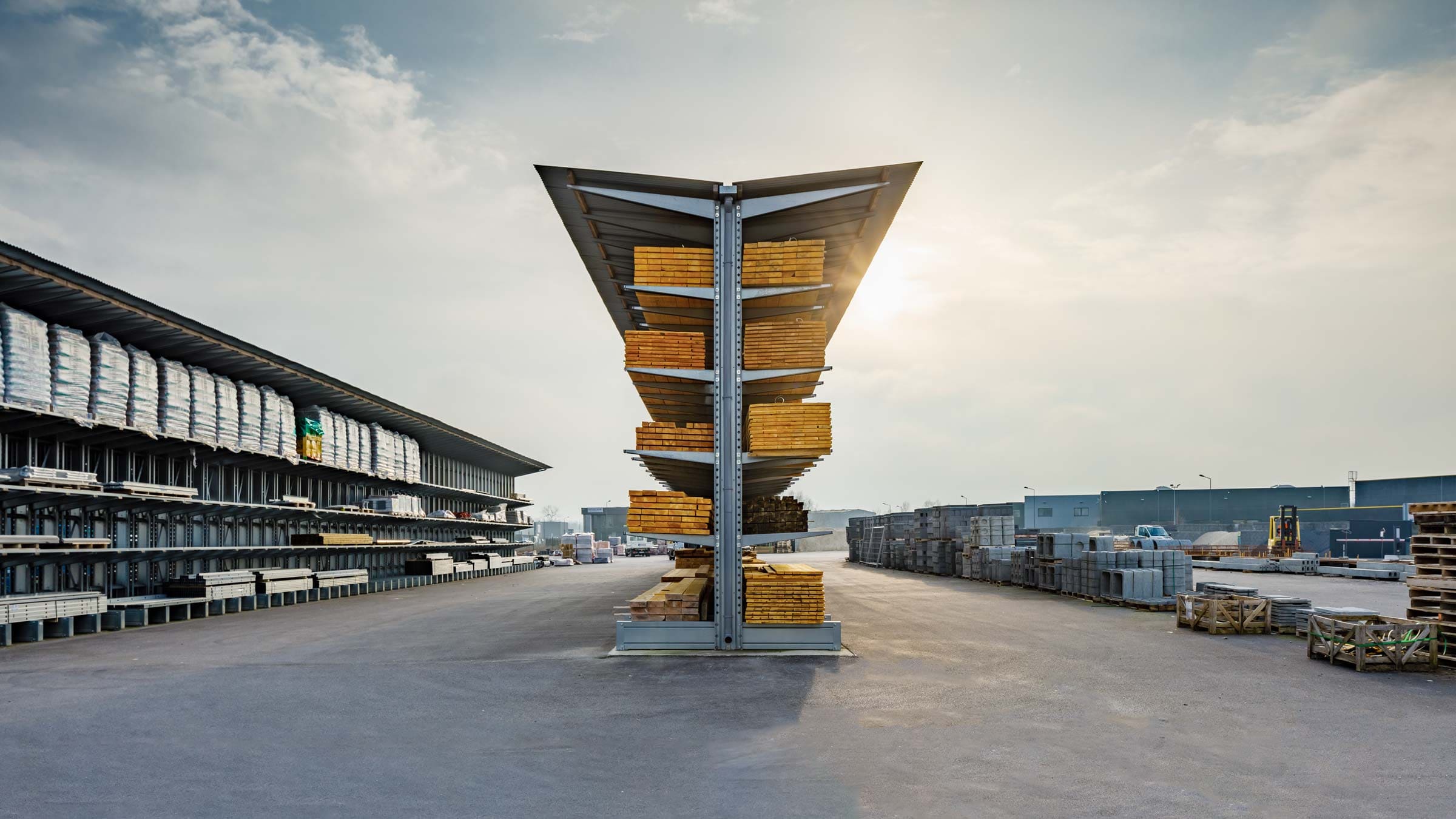 Rayonnage galvanisé pour un stockage en extérieur